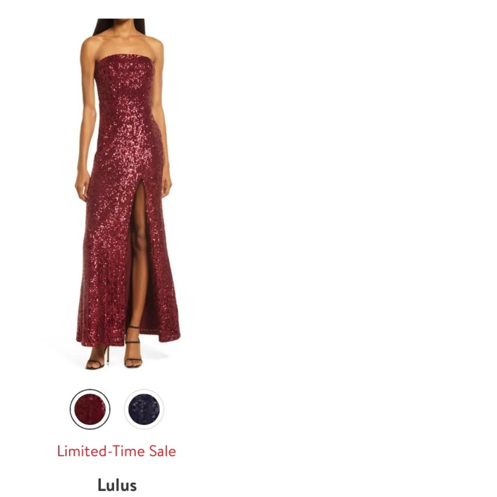 Lulu’s lavish lover strapless sequin